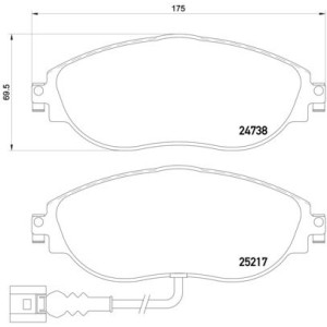 Brake Pad Set, disc brake BREMBO P85131