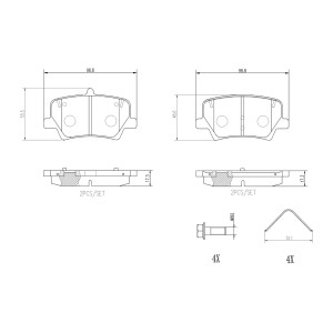 Brake Pad Set, disc brake BREMBO P86032