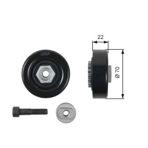 Tensioner Pulley, V-ribbed belt GATES T36408