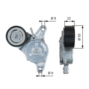 Belt Tensioner, V-ribbed belt GATES T39392
