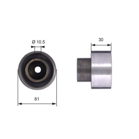 Deflection/Guide Pulley, timing belt GATES T42053