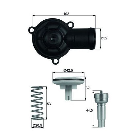 Θερμοστάτης, ψυκτικό υγρό MAHLE TI22087D