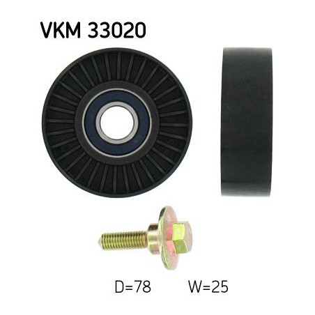 Deflection/Guide Pulley, V-ribbed belt SKF VKM33020