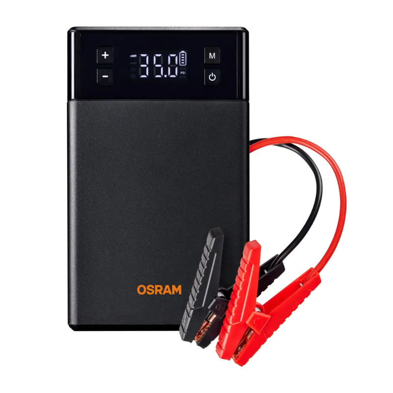 Battery Jump Starter Osram 1000TI 12V with Tire Air Compressor & LED Flashlight, 3-in-1