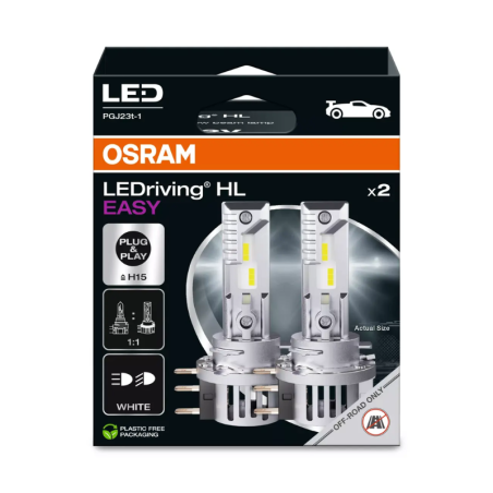 Osram LEDriving HL EASY H15 12V 16W 6500K 2pcs- 64176DWESY-2HB