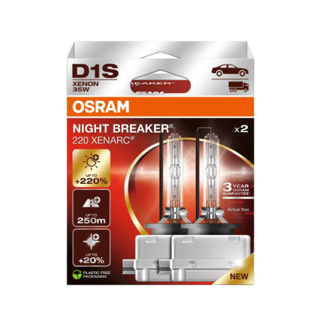 Λάμπες Osram Xenarc Night Breaker 220 D1S 35W 2τμχ - 66140XN2-2HB