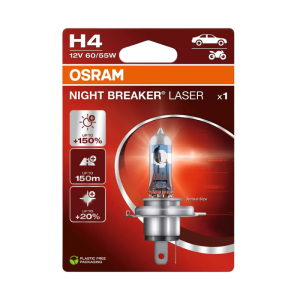 Λάμπα Osram Night Breaker Laser H4 12V 60/55W έως 150% έξτρα φως 1τμχ - 64193NL-1BL