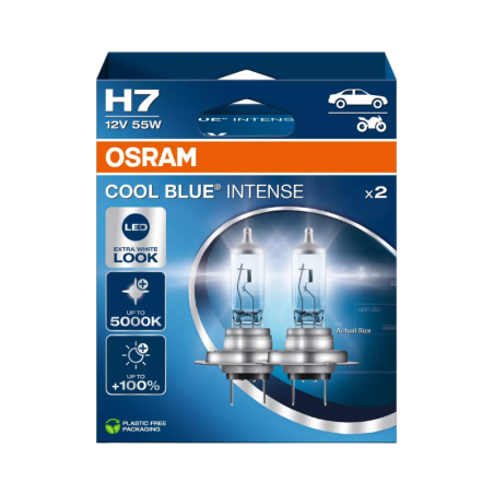 Λάμπες Osram Cool Blue Intense H7 12V 55W έως 100% έξτρα φως 5000K 2τμχ - 64210CBN-2HB