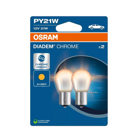 Osram Diadem Chrome PY21W 12V 21W Amber 2pcs - 7507DC-2BL