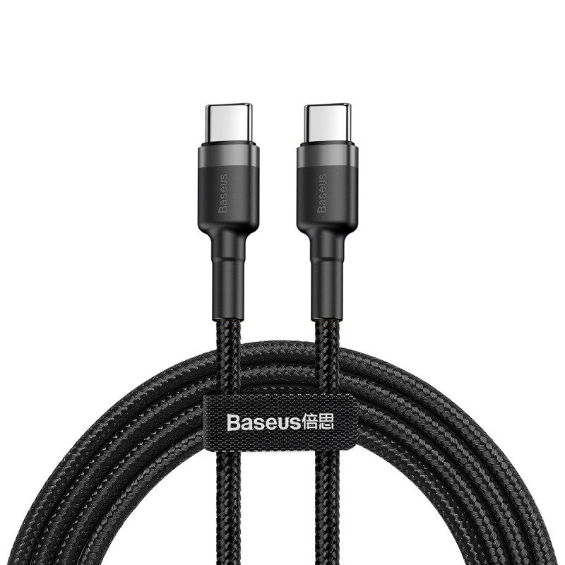 Baseus USB-C Cafule PD 2.0 QC 3.0 60W 1m Grey/Black-  CATKLF-GG1