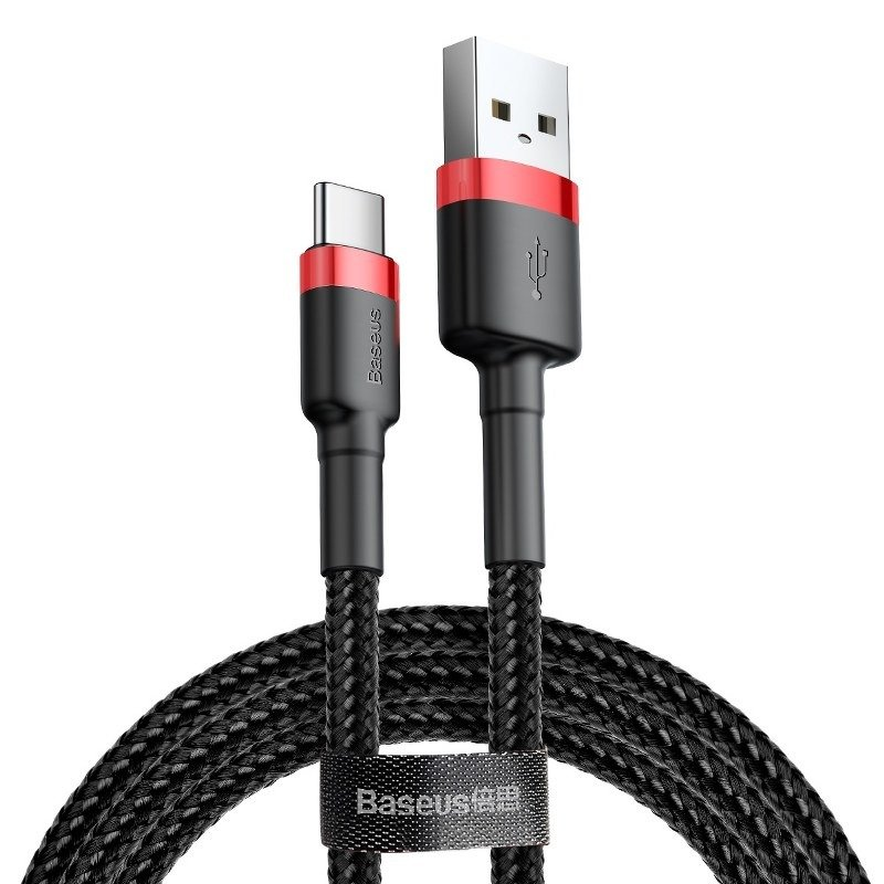 Baseus Καλώδιο Φόρτισης USB- C Cafule 2A 2m - Κόκκινο/Μαύρο - CATKLF-C91