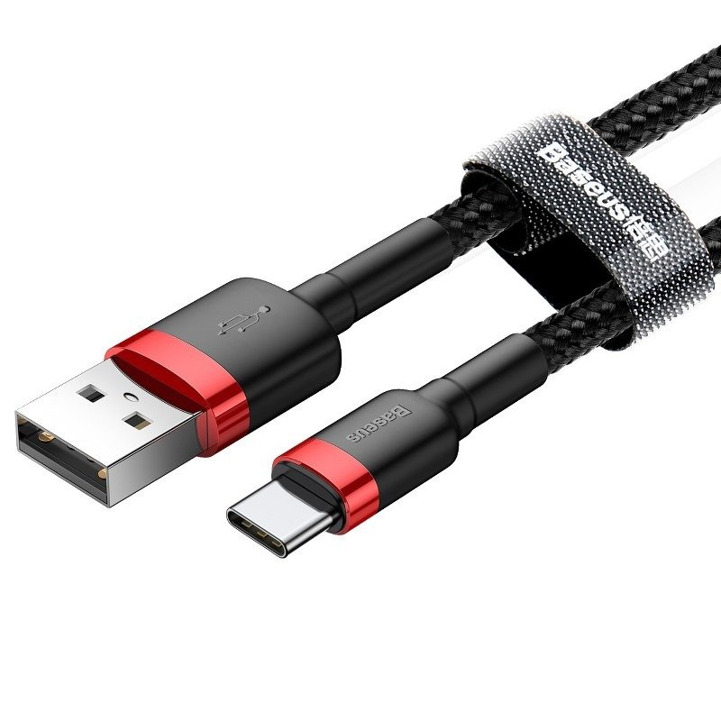Baseus Καλώδιο Φόρτισης USB- C Cafule 2A 2m - Κόκκινο/Μαύρο - CATKLF-C91