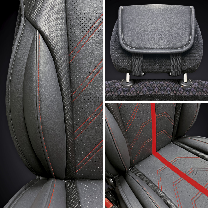 SwissDrive Πλατοκάθισμα Αυτοκινήτου Potenza Universal Μαύρο/Κόκκινο, 1τμχ