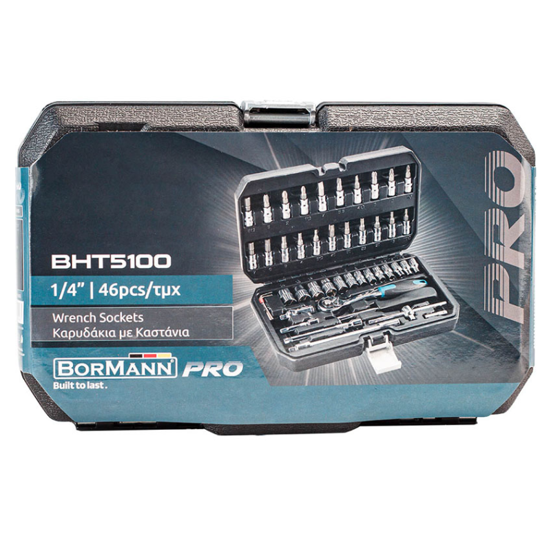 Bormann Pro Socket Set with Ratchet 1/4'' 46pcs - BHT5100