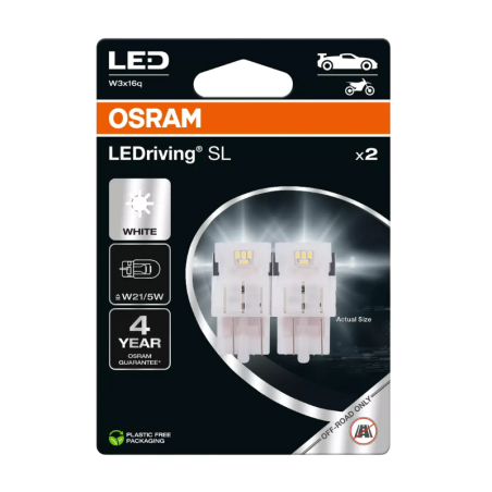Osram W21/5W LEDriving SL White12V 1.7W 2pcs - 7515DWP-2BL