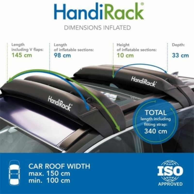 Φουσκωτές Μπάρες Οροφής HandiRack, HandiWorld - Μαύρες με Αντλία 2τμχ