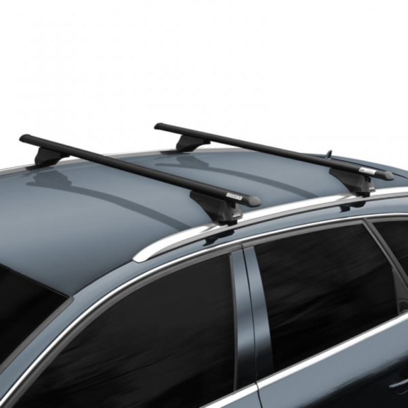 Menabo Tiger Black Aluminum Roof Bars 118.5cm for Flush and Raised Roof Rails, Set of 2