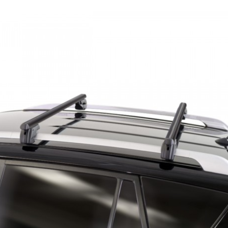 Menabo Sherman Black Aluminum Roof Bars 120cm for Raised Roof Rails, Set of 2