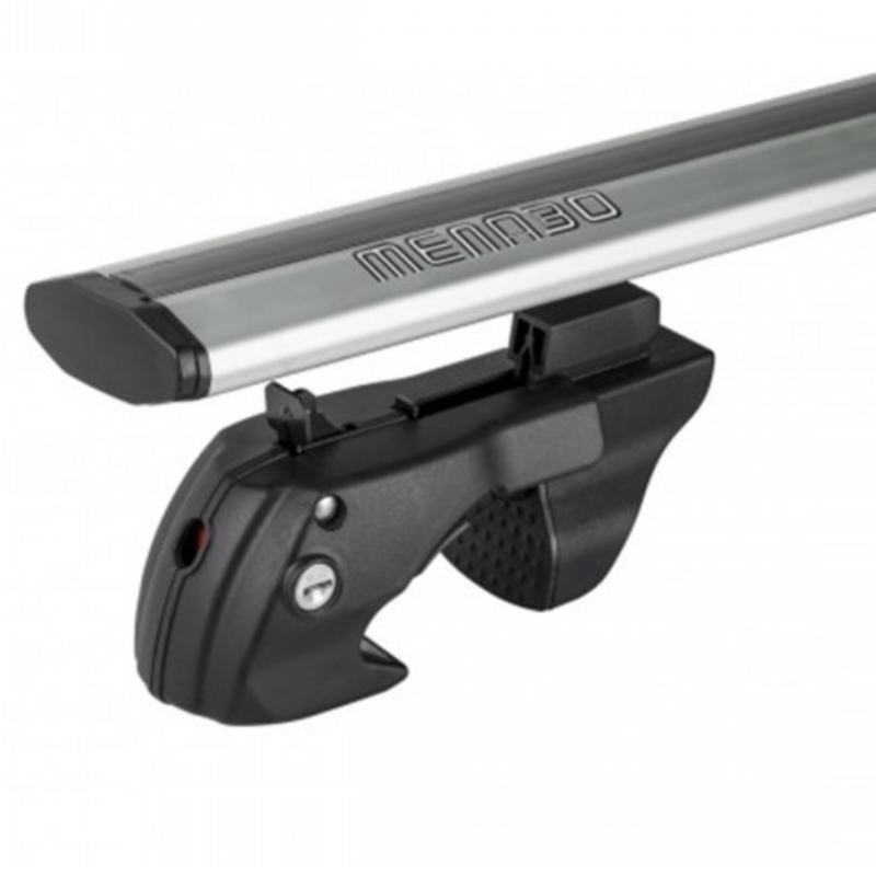Menabo Jackson XL Silver Aluminum Roof Bars 135cm for Raised Roof Rails, Set of 2