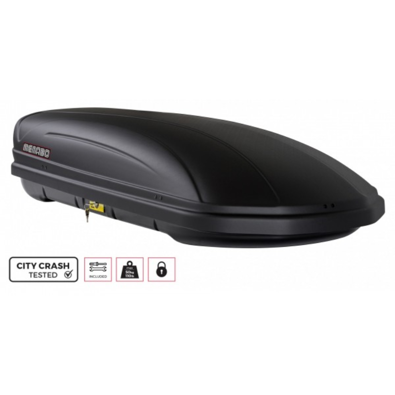 Menabo Marathon 400 Dark Roof Cargo Carrier with Matte Embossed Texture, 1pc