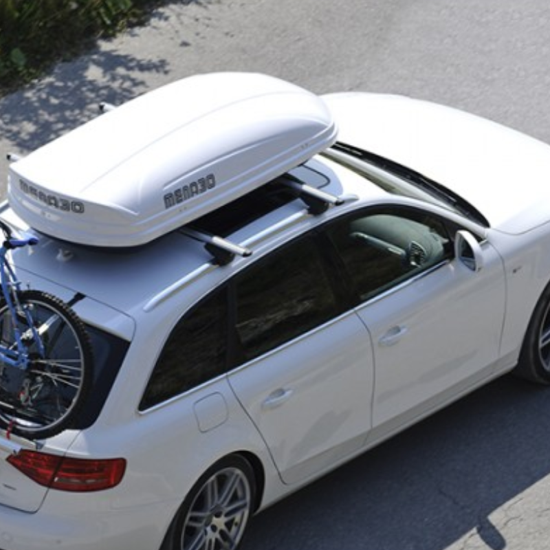 Menabo Mania 400 White Roof Cargo Carrier with Glossy Finish, 1pc