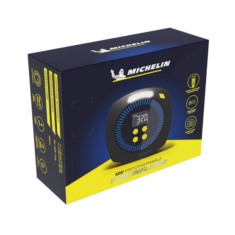 Michelin Programmable Tyre Inflator 12V with LCD Display & Quick Release Connector