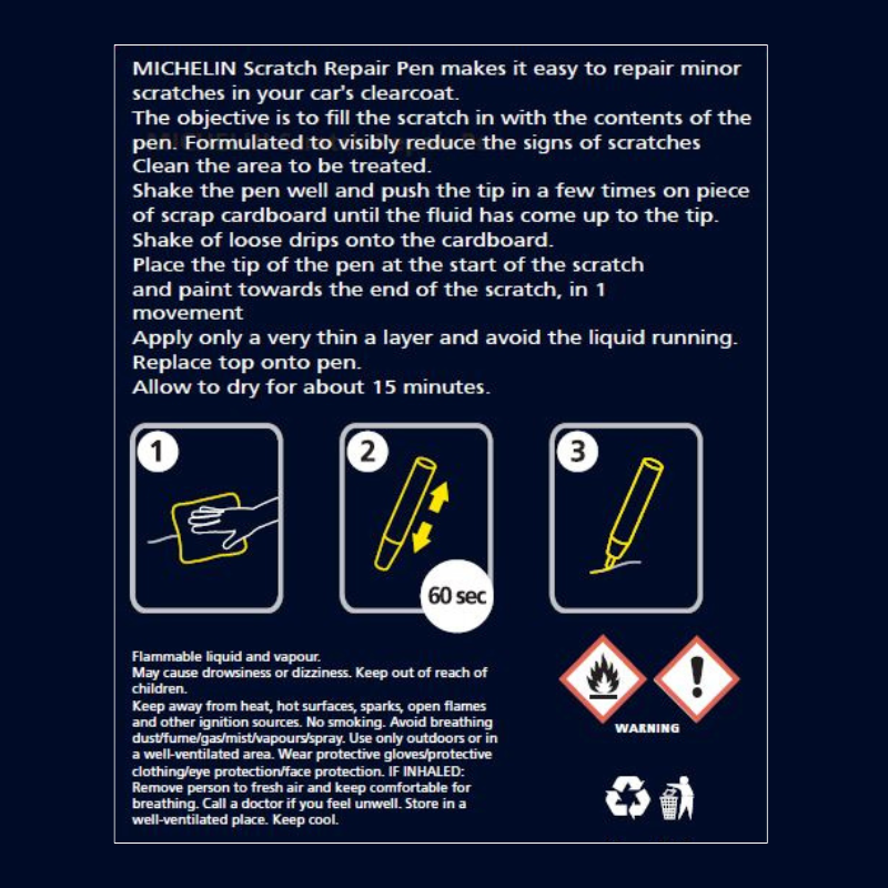 Michelin Scratch Repair Pen for Minor Scratches, 4ml