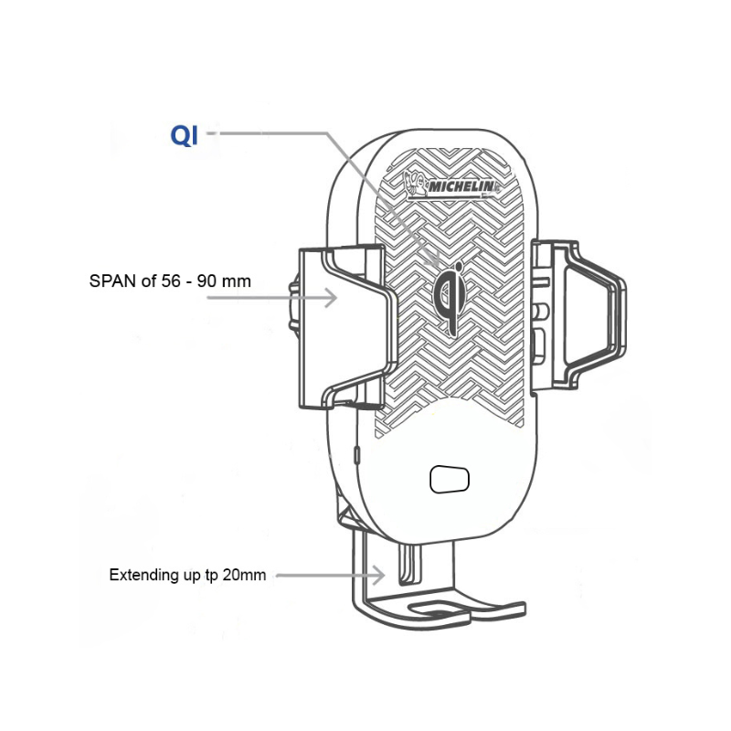 Michelin Smart Phone Holder with Wireless Charging & 2 Mounting Options