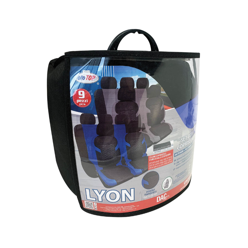 Ototop Σετ Καλύμματα Θέσης Αυτοκινήτου Lyon με Γκρι Καπιτονέ Σχέδιο, 9τμχ