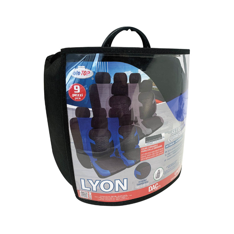 Ototop Car Seat Cover Set Lyon, Blue, 9 Pieces