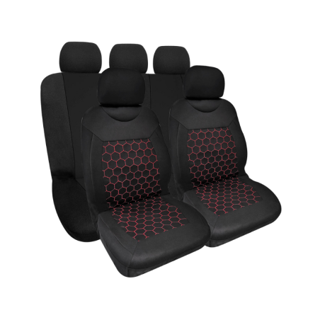 Ototop Σετ Καλύμματα Θέσης Αυτοκινήτου Dublin, Μαύρα με Καπιτονέ Σχέδιο, 9τμχ