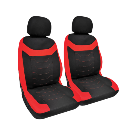Ototop Μπροστινά Καλύμματα Θέσης Αυτοκινήτου Madrit με Κόκκινο Καπιτονέ Σχέδιο, 2τμχ