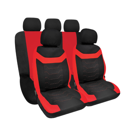 Ototop Σετ Καλύμματα Θέσης Αυτοκινήτου Madrit, με Κόκκινο Καπιτονέ Σχέδιο, 9τμχ