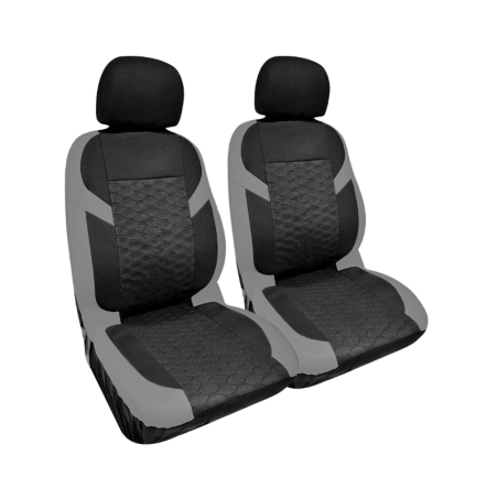 Ototop Μπροστινά Καλύμματα Θέσης Lyon με Γκρι Καπιτονέ Σχέδιο, 2τμχ