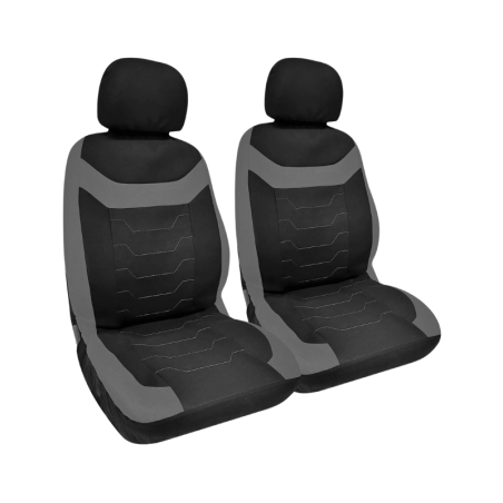 Ototop Μπροστινά Καλύμματα Θέσης Αυτοκινήτου Madrit με Γκρι Καπιτονέ Σχέδιο, 2τμχ