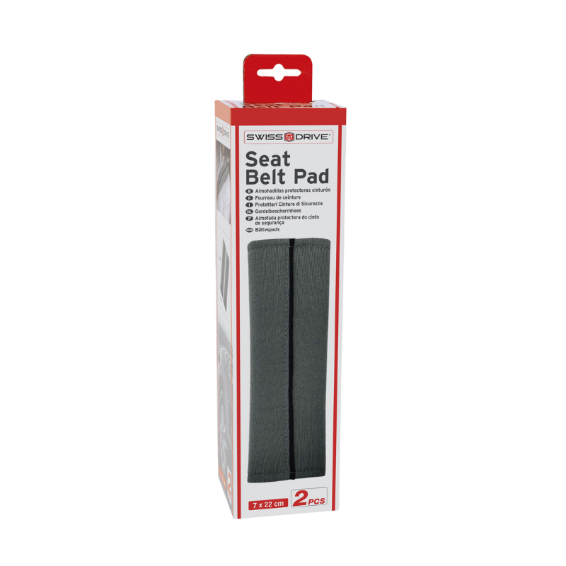 SwissDrive Seat Belt Pads Grey, Set of 2pcs