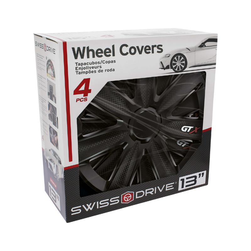 Τάσια Αυτοκινήτου Universal 13'' SwissDrive, Carbon Μαύρο (4 Τεμ.)