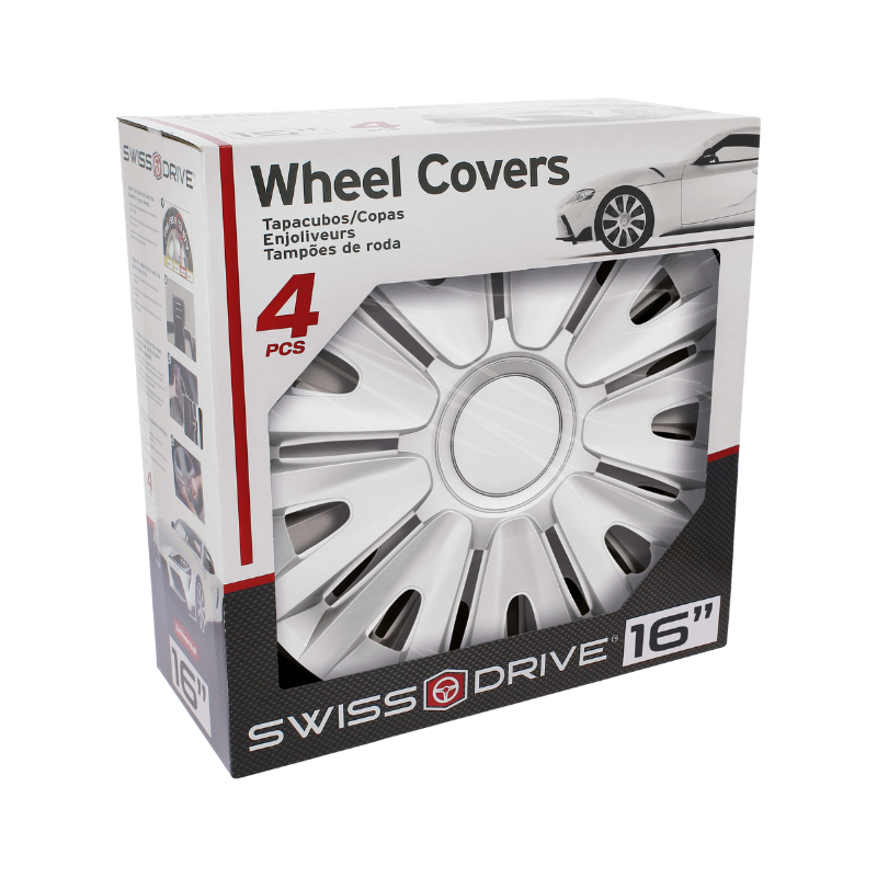 Τάσια Αυτοκινήτου Universal 16'' SwissDrive, Illinois Ασημί  (4 Τεμ.)