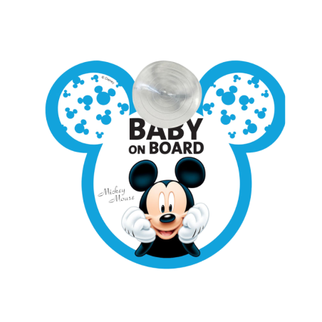 Disney Mickey Mouse Baby on Board Car Sign with Suction Cup, 1pc