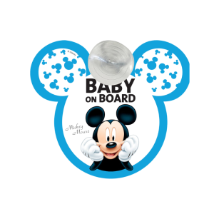Disney Mickey Mouse Baby on Board Car Sign with Suction Cup, 1pc