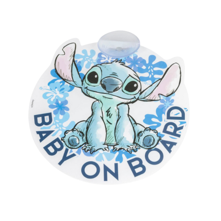 Disney Stitch Baby on Board Car Sign with Suction Cup, 1pc