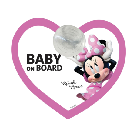 Disney Minnie Mouse Baby on Board Car Sign with Suction Cup, 1pc