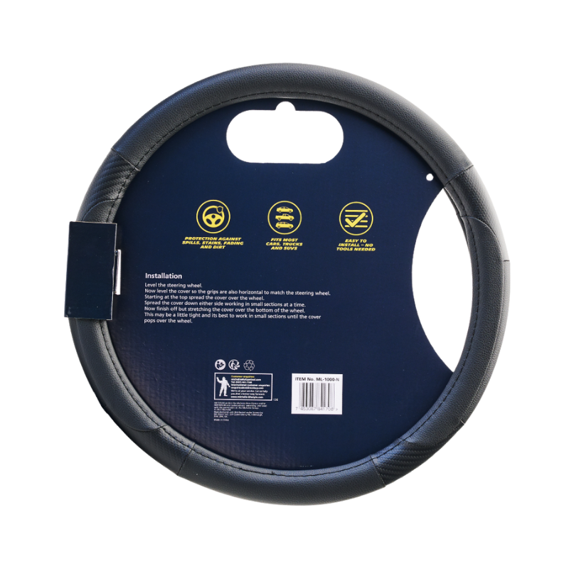 Michelin Steering Wheel Cover Black with Black Stitching 36.8 – 39.4cm - WML-1000-N