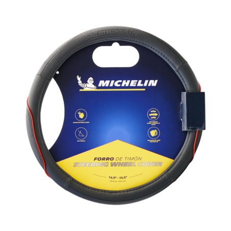 Michelin Κάλυμμα Τιμονιού Μαύρο με Κόκκινη Ραφή 36,8 - 39,4cm - WML-1003-NR