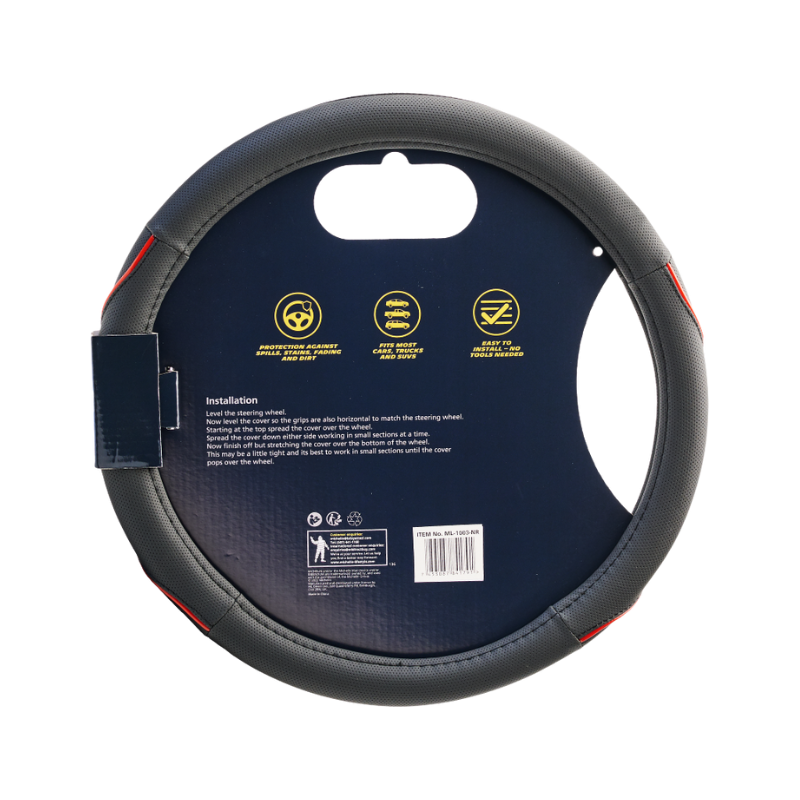 Michelin Steering Wheel Cover Black with Red Stitching 36.8 – 39.4cm - WML-1003-NR