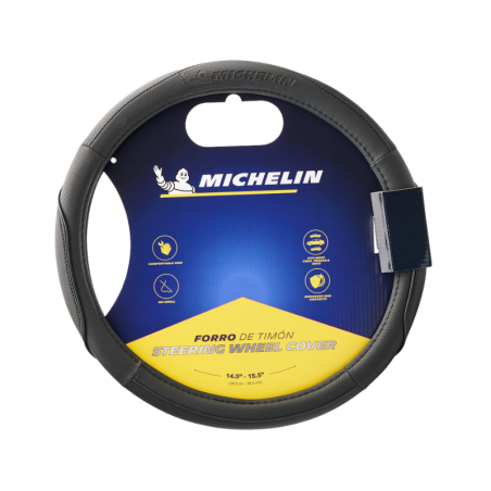 Michelin Κάλυμμα Τιμονιού Μαύρο με Μαύρη Ραφή 36,8 - 39,4cm - WML-1003-N