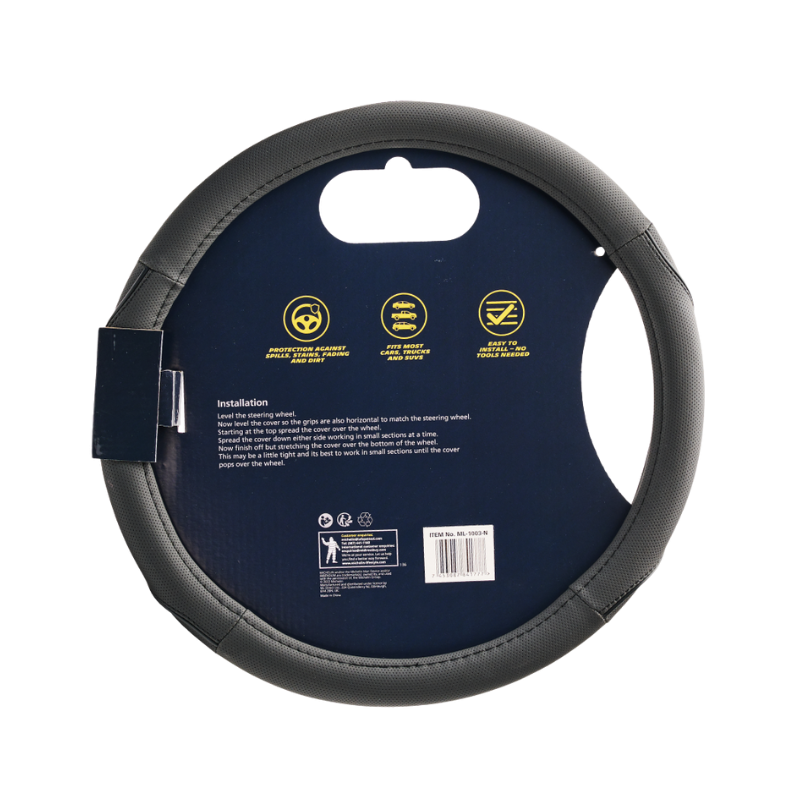 Michelin Steering Wheel Cover Black with Black Stitching 36.8 – 39.4cm - WML-1003-N