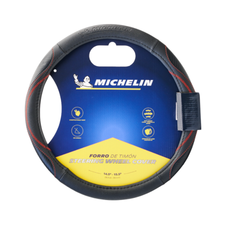 Michelin Κάλυμμα Τιμονιού Μαύρο με Κόκκινη Ραφή 36,8 - 39,4cm - WML-1002-NR
