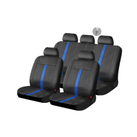 Michelin Car Seat Covers Valley 9PS-SAB – 3 Zippers Blue/Black