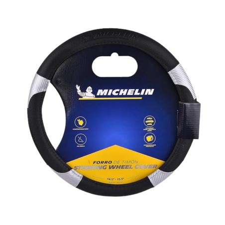 Michelin Κάλυμμα Τιμονιού Μαύρο με Γκρι Ραφή 36,8 - 39,4cm - WML-1000-G